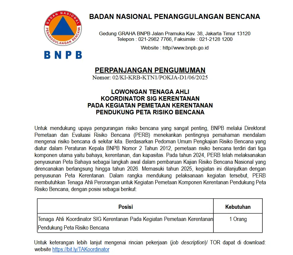 PERPANJANGAN PENGUMUMAN
